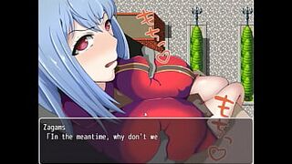 Blue haired woman in Married kn shitori new rpg hentai game gameplay