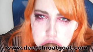 Hard Deepthroating Bad Dragon Causes Runny Teary Eyes