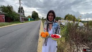 XNVIDEO - I asked Farmer girl to show how she grows juicy fruits and vegetables...