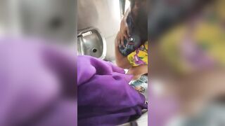 Couple fucking inside toilet of train secretly recorded by co-passangers 3 XXX Video clips by