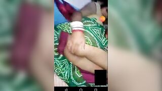 Bhabhi pussy drilled by husband using candle on video call with clear hindi talk | desi xxx