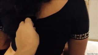 hot aunty boobs popping out from black blouse | desixclip desi sex mms desi xxx