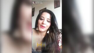 Monalisa Instagram Live with her ID, Cleavage in Nighty ,Big Melons - desivdo desijugar desi xxx